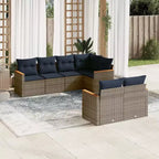 vidaXL Patio Sofa Set Black - Gray and Blue