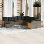 vidaXL Patio Sofa Set Black PE Rattan Large Modular Garden Sofa Set