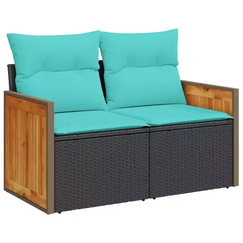 vidaXL Patio Sofa Set Black PE Rattan Large Modular Garden Sofa Set