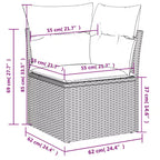 vidaXL Patio Sofa Set Black PE Rattan 10 Piece Adjustable Feet