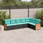 vidaXL Patio Sofa Set Black - Black Without Table