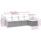 vidaXL Patio Sofa Set Black sofa with blue cushions