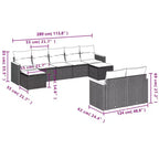 vidaXL Salon de jardin modulaire noir en rotin PE, acier enduit de poudre, grand modèle