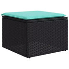 vidaXL Salon de jardin modulaire noir en rotin PE, acier enduit de poudre, grand modèle