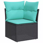 vidaXL Salon de jardin canapé noir résine tressée 10 pcs Modulable