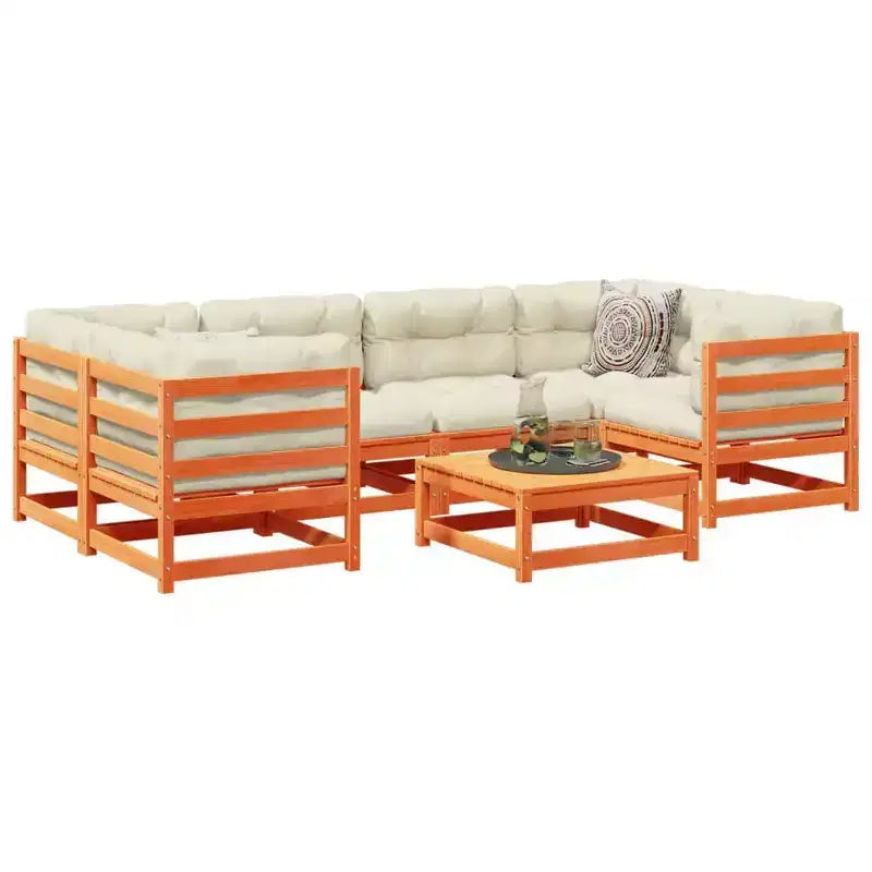 vidaXL Garden Sofa Set Natural Wood Solid Pine wood Large Modular