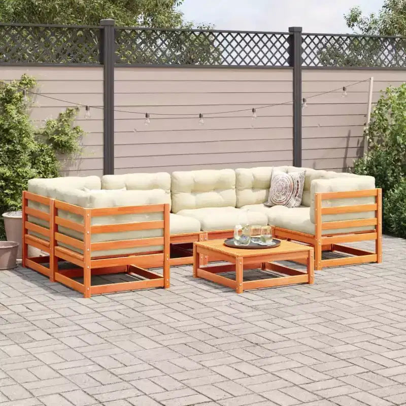 vidaXL Garden Sofa Set Natural Wood Solid Pine wood Large Modular