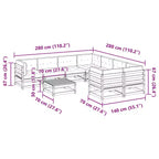 vidaXL 9 Piece Patio Sofa Set Solid Wood Pine