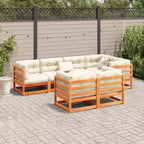 vidaXL Garden Sofa Set Natural Pine Solid Pine Wood Large