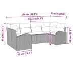 vidaXL Garden Sofa Set 6 pcs Brown Poly rattan