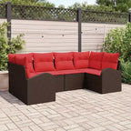 vidaXL Garden Sofa Set 6 pcs Brown Poly rattan