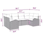 vidaXL Garden Sofa Set 6 pcs Brown Poly rattan