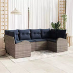 vidaXL Garden Sofa Set 6 pcs Brown Poly rattan