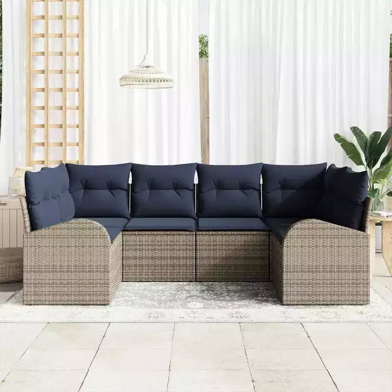 vidaXL Garden Sofa Set 6 pcs Brown Poly rattan