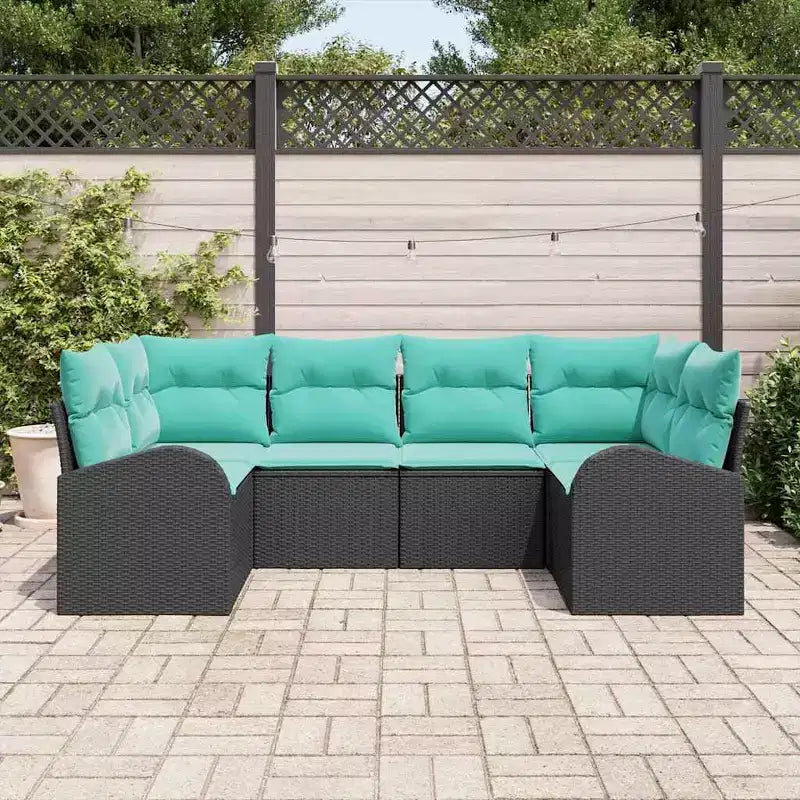 vidaXL Garden Sofa Set 6 pcs Brown Poly rattan
