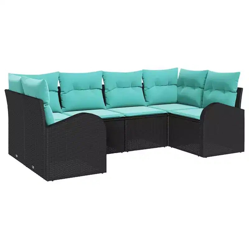 vidaXL Garden Sofa Set 6 pcs Brown Poly rattan
