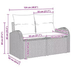 vidaXL Garden Sofa Set 9 pcs Brown Poly rattan - Brown Without Table