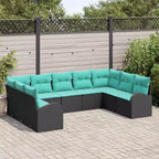 vidaXL Garden Sofa Set 9 pcs Brown Poly rattan - Brown Without Table