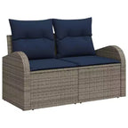 vidaXL Garden Sofa Set 9 pcs Brown Poly rattan - Brown Without Table
