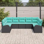 vidaXL Garden Sofa Set 9 pcs Brown Poly rattan - Brown Without Table