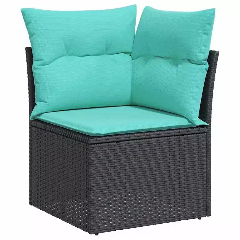 vidaXL Garden Sofa Set 9 pcs Brown Poly rattan - Brown Without Table