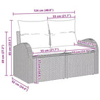 vidaXL Garden Sofa Set 9 pcs Brown Poly rattan - Brown Without Table