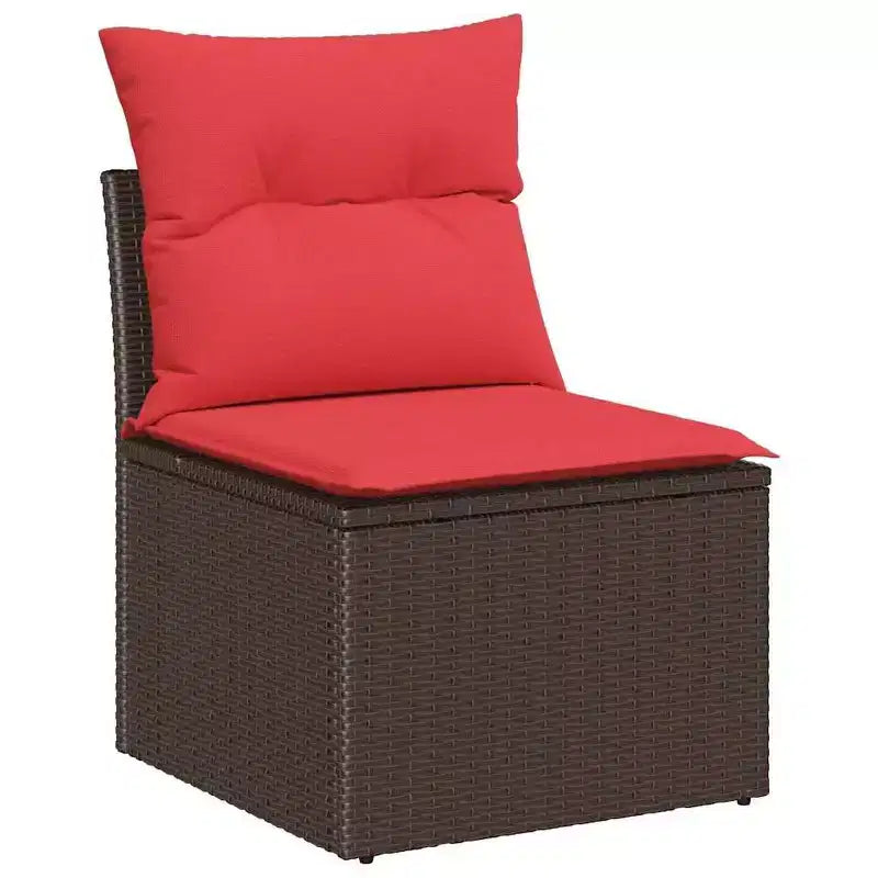 vidaXL Garden Sofa Set with Cushion 4 pcs Brown Poly rattan