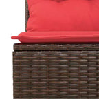 vidaXL Garden Sofa Set with Cushion 4 pcs Brown Poly rattan
