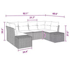 vidaXL Garden Sofa Set with Cushion 6 pcs Brown Poly rattan