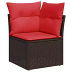 vidaXL Garden Sofa Set with Cushion 6 pcs Brown Poly rattan