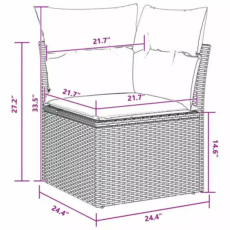 vidaXL Garden Sofa Set with Cushion 6 pcs Brown Poly rattan