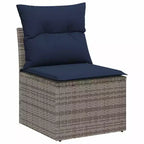 vidaXL Garden Sofa Set with Cushion 6 pcs Brown Poly rattan