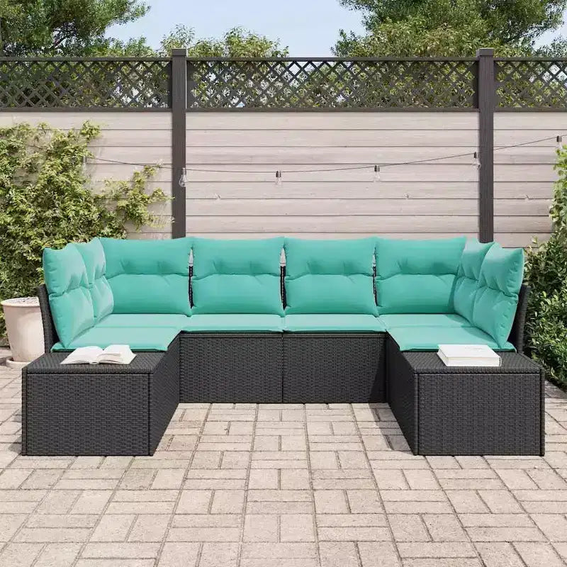 vidaXL Garden Sofa Set with Cushion 6 pcs Brown Poly rattan