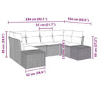 vidaXL Garden Sofa Set with Cushion 6 pcs Brown Poly rattan