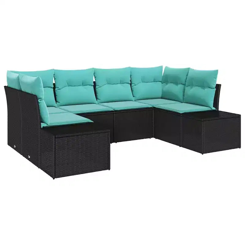 vidaXL Garden Sofa Set with Cushion 6 pcs Brown Poly rattan
