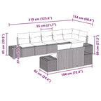 vidaXL Salon de jardin avec coussins 8 pcs Résine tressée