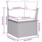 vidaXL Salon de jardin avec coussins 8 pcs Résine tressée