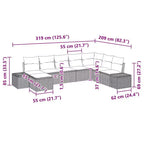 vidaXL Garden Sofa Set with Cushion 8 pcs Brown Poly rattan