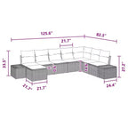 vidaXL Garden Sofa Set with Cushion 8 pcs Brown Poly rattan
