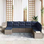 vidaXL Garden Sofa Set with Cushion 8 pcs Brown Poly rattan