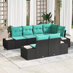 vidaXL Garden Sofa Set with Cushion 7 pcs Brown Poly rattan