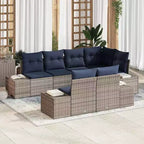 vidaXL Garden Sofa Set with Cushion 7 pcs Brown Poly rattan