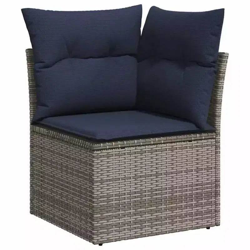 vidaXL Garden Sofa Set with Cushion 7 pcs Brown Poly rattan