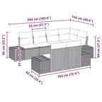 vidaXL Garden Sofa Set with Cushion 7 pcs Brown Poly rattan