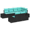 vidaXL Garden Sofa Set with Cushion 7 pcs Brown Poly rattan