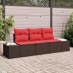 vidaXL Garden Sofa Set 3 pcs Brown Poly rattan
