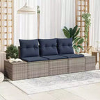 vidaXL Garden Sofa Set 3 pcs Brown Poly rattan