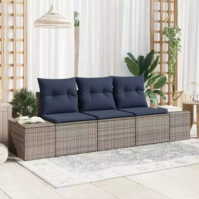 vidaXL Garden Sofa Set 3 pcs Brown Poly rattan