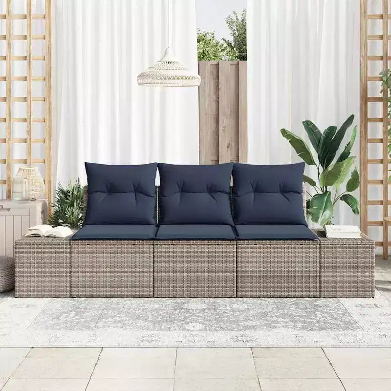 vidaXL Garden Sofa Set 3 pcs Brown Poly rattan
