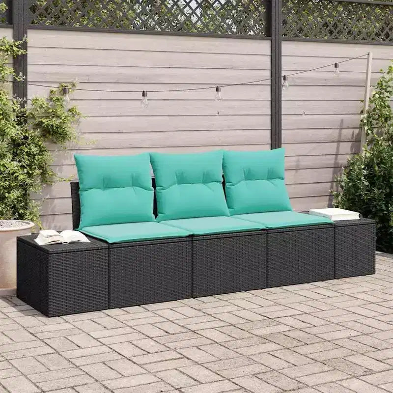 vidaXL Garden Sofa Set 3 pcs Brown Poly rattan